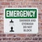Signmission Shower And Eyewash Do Not Block With Symbol, 10 in W x Rectangle, Plastic OS-2PACK-EM-P-710-L-10420 - alternate 4